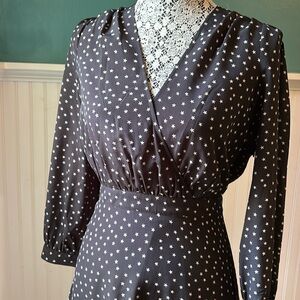Madewell surplice star pattern silk dress